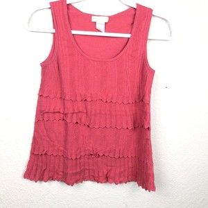 Christina womens sleeveless top size S Linen Blend